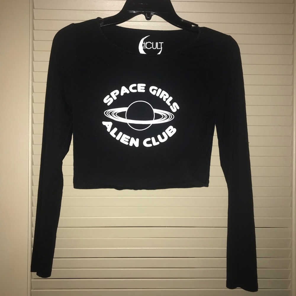 Space girls alien club crop top